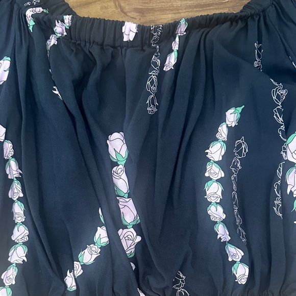 Kahulale’a Hawaiian Brand Black Floral Women's Blouse M - Picture 2 of 3